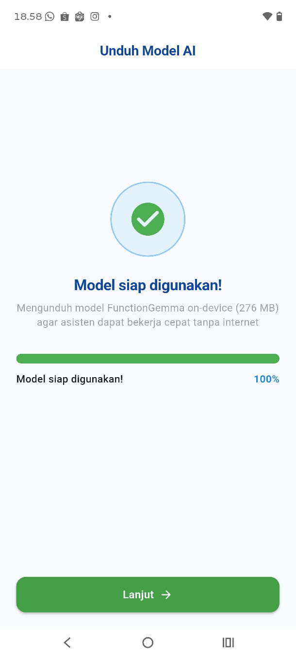 Layar Unduh Model AI