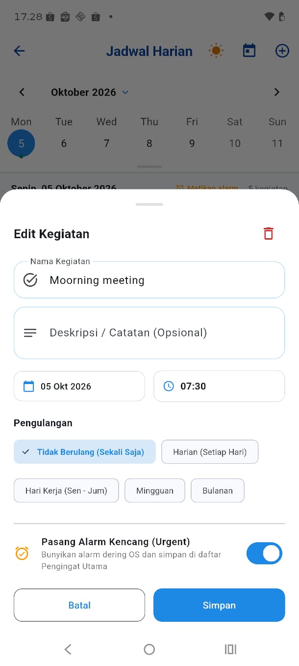 Detail Jadwal Harian